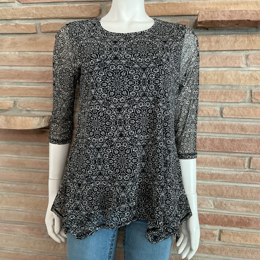 Boho Flowy Layered Blouse Petite Medium